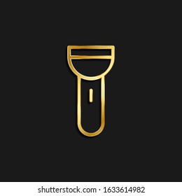 flashlight gold icon. Vector illustration of golden