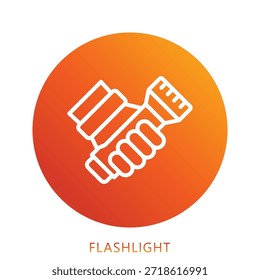 Taschenlampe Farbverlauf Symbol Mini-Illustration, verwenden für moderne Konzept, Print, UI, UX-Kit, Web-und App-Entwicklung. Vektor verwandt mit Feuerwehrmann, Rettung und mehr