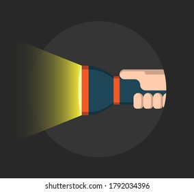 A flashlight to guide on a black background.