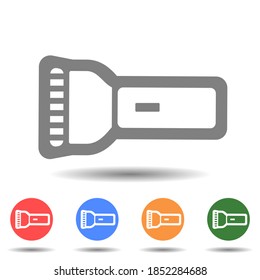 Flashlight hand lamp vector icon isolated