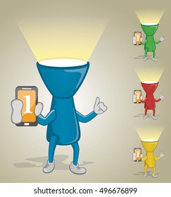 Flashlight Holding Mobile Phone