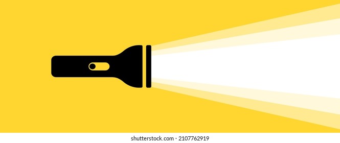 Flashlight icon. Banner with place for your text. Vector icon for Business and Advertising.