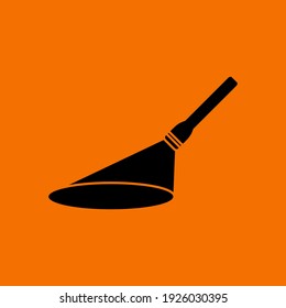Flashlight Icon. Black on Orange Background. Vector Illustration.