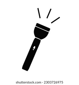 Flashlight icon. Black style vector icon. Vector illustration.