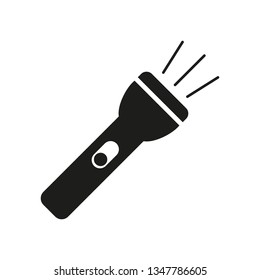 Flashlight icon. Black. Vector illustration.