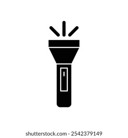 Taschenlampe Symbol schwarz-weißer Umrissvektor