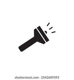 Flashlight icon black and white vector sign
