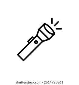 Flashlight icon black and white vector sign
