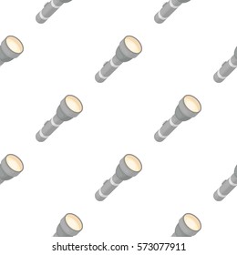 Flashlight icon in cartoon style isolated on white background. Light source pattern stock vector illustration