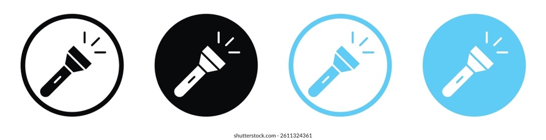 Flashlight icon collection. vector illustration set