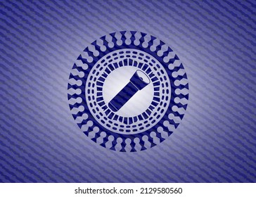 Taschenlampensymbol mit Denim-Textur. 