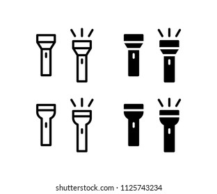 Flashlight Icon Design Symbol Vector Set Light Camp Torch