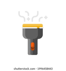 flashlight icon designed in flat color style