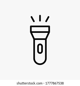 icono de linterna diseñado en un estilo de línea