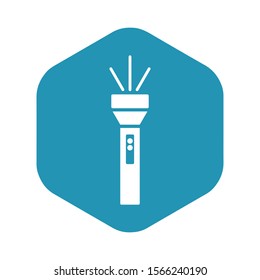 Flashlight icon. Device for lighting in the dark. Vector illustration in simple flat style isolated on white background for design and web.