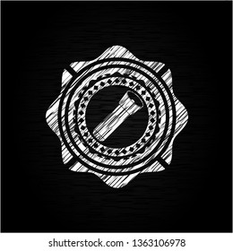 flashlight icon drawn on a blackboard