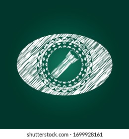 flashlight icon drawn on blackboard