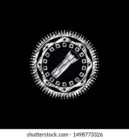 flashlight icon drawn on a chalkboard