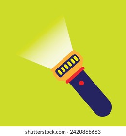 flashlight icon Electric lamp battery powered. Pocket flashlight vector illustrator 