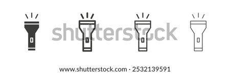 Flashlight icon in fill and three stroke sizes