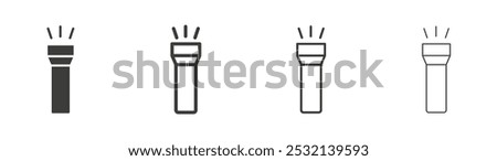 Flashlight icon in fill and three stroke sizes