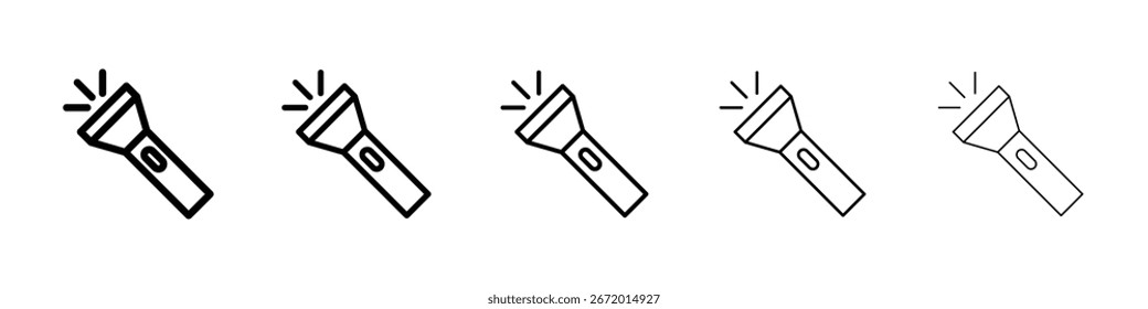 Flashlight icon filled flat sign concept for web design.