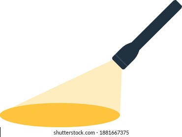 Flashlight Icon. Flat Color Design. Vector Illustration.