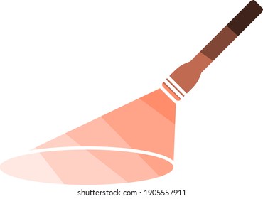 Flashlight Icon. Flat Color Ladder Design. Vector Illustration.