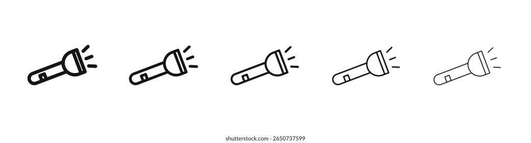Taschenlampe Symbol flache Illustration Set Logo