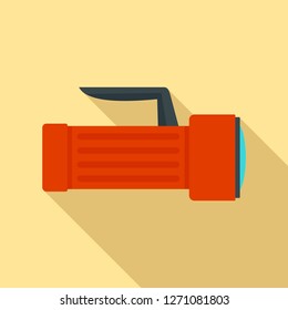 Flashlight icon. Flat illustration of flashlight vector icon for web design