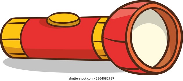 flashlight icon. Flat illustration of yellow flashlight vector icon for web design