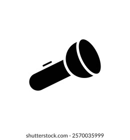 Flashlight icon Flat simple outline set