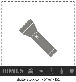 Flashlight icon flat. Simple vector symbol and bonus icon