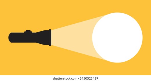 Flashlight icon in flat style. Electric lamp vector illustration on isolated background. Pocket lantern sign business concept.