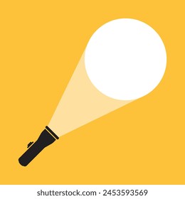 Flashlight icon in flat style. Electric lamp vector illustration on isolated background. Pocket lantern sign business concept.