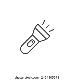 Flashlight icon in flat style. Electric lamp vector illustration on isolated background. Pocket lantern sign business concept.
