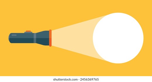 Flashlight icon in flat style. Electric lamp vector illustration on isolated background. Pocket lantern sign business concept.