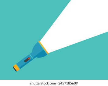 Flashlight icon in flat style. Electric lamp vector illustration on isolated background. Pocket lantern sign business concept.