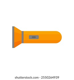 Flashlight icon flat style. Electric lamp vector illustration on isolated white background