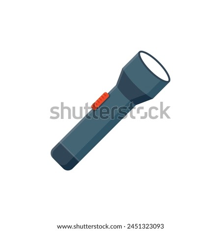 Flashlight icon in flat style. Electric lamp vector illustration on isolated background. Pocket lantern sign business concept.