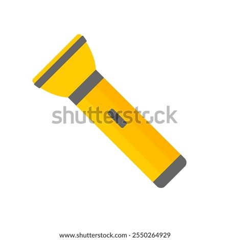 Flashlight icon flat style. Electric lamp vector illustration on isolated white background