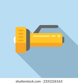 Flashlight icon flat vector. Hike equipment. Forest vacation