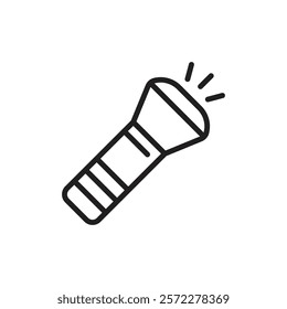 Flashlight icon Flat vector set outline