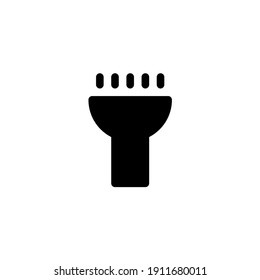 Icono de linterna en estilo glifo o negro profundo. Vector