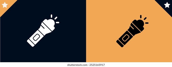 flashlight icon of glyph style vector illustration design