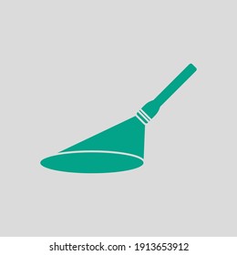 Ícone de Lanterna. Verde sobre Fundo Cinza. Ilustração de vetor.