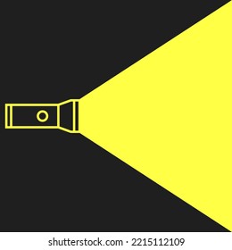 flashlight icon in grey-yellow color that shines