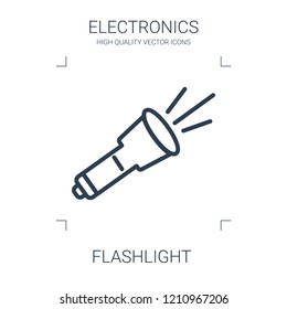 flashlight icon. high quality line flashlight icon on white background. from electronics collection flat trendy vector flashlight symbol. use for web and mobile