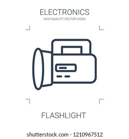 flashlight icon. high quality line flashlight icon on white background. from electronics collection flat trendy vector flashlight symbol. use for web and mobile