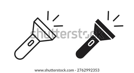 Flashlight icon illustrations. Pack of vector icons for ui ux